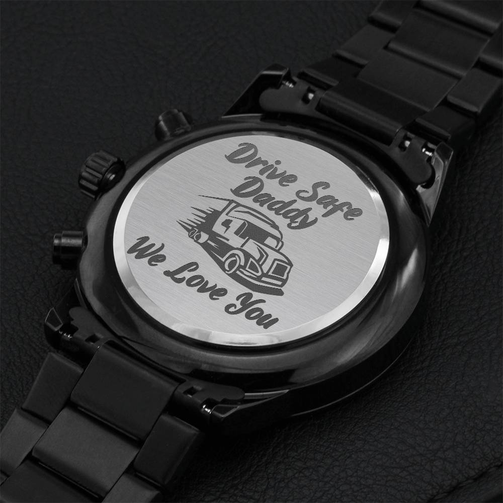 Drive Safe Engraving Chronograph Watch