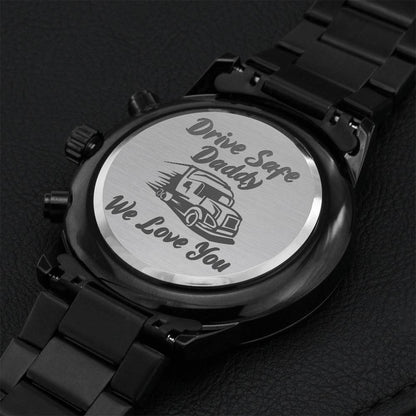 Drive Safe Engraving Chronograph Watch
