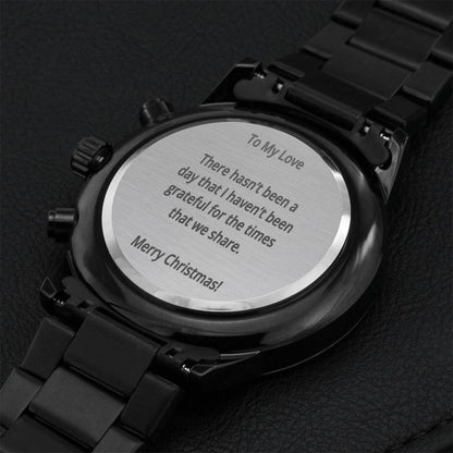 Grateful For The Times We've Shared Cool Watch For Him This Christmas Engraving Chronograph Watch