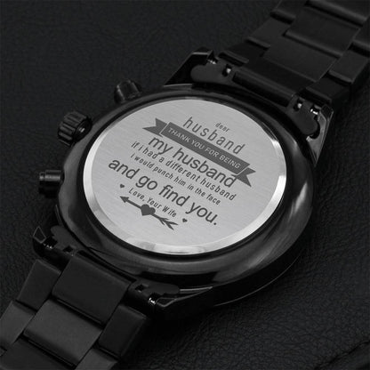 To My Husband - I Love You - Father's Day Gift - Luxury Watch 6 Engraving Chronograph Watch
