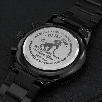 Father Son Got Your Back Engraved Gift Watch Engraving Chronograph Watch