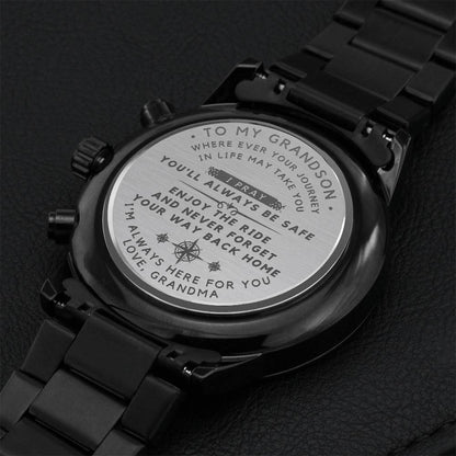 Watch For My Grandson From Grandma Engraving Chronograph Watch