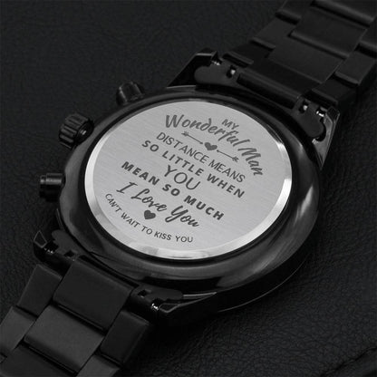 Long Distance Relationship Gift For Boyfriend Ldr Gift For Him Away Present For Husband Engraving Chronograph Watch