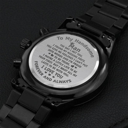 To My Handsome Man Engraving Chronograph Watch