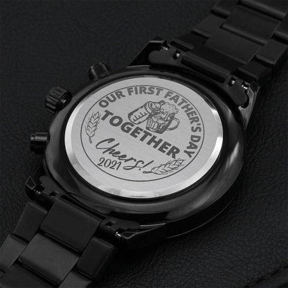 First Time Father's Day Engraved Watch Gift 1 Engraving Chronograph Watch