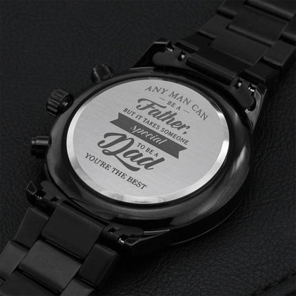 To My Dad - You're The Best - Steel Watch - D05 Engraving Chronograph Watch