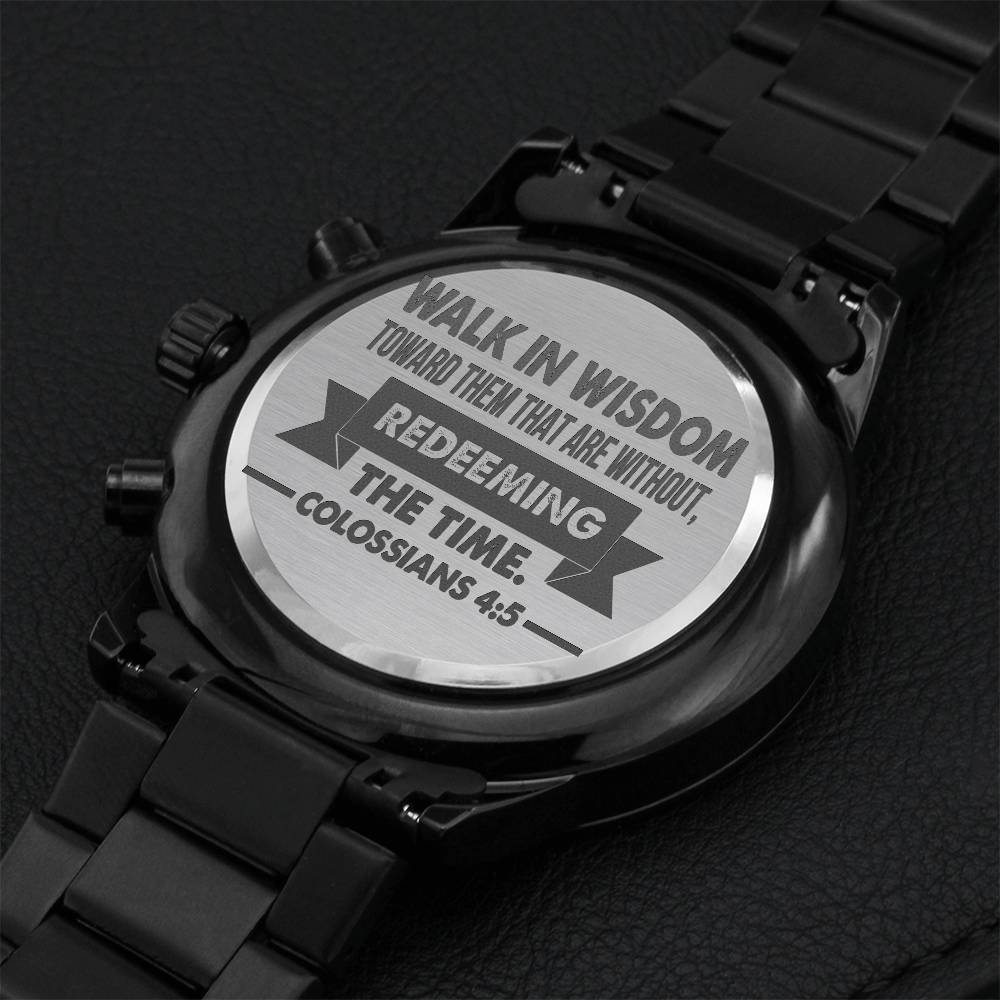 Redeeming The Time - Premium Watch For Sondadhusbandboyfriend... Engraving Chronograph Watch