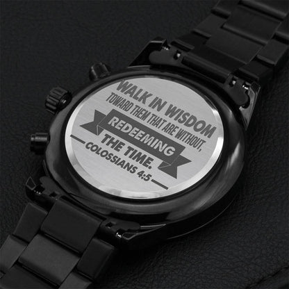 Redeeming The Time - Premium Watch For Sondadhusbandboyfriend... Engraving Chronograph Watch