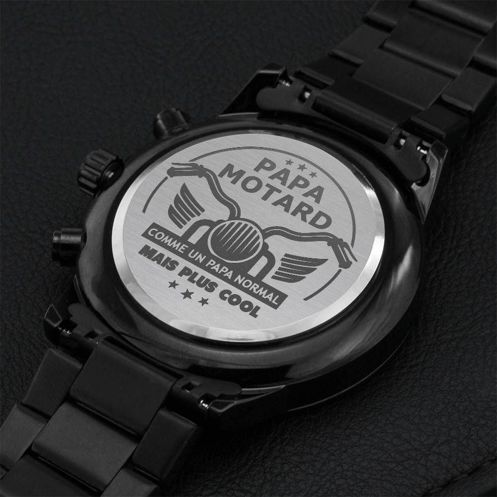 Montre Chronographe Papa Motard Engraving Chronograph Watch