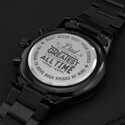 My Hero-men's Chronograph Watch Father's Day Gift Engraving Chronograph Watch