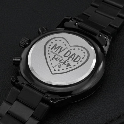 My Dad Rocks Engraving Chronograph Watch