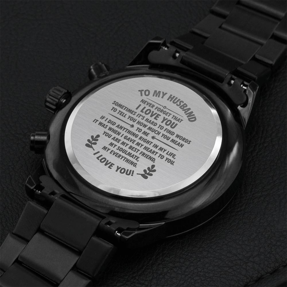 To My Husband 5 Engraving Chronograph Watch