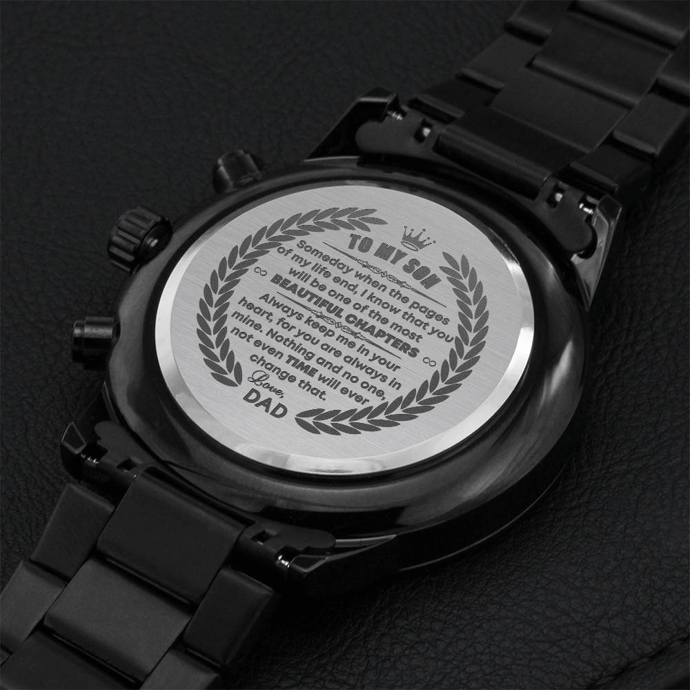 To My Son Chronograph Watch 1 Engraving Chronograph Watch