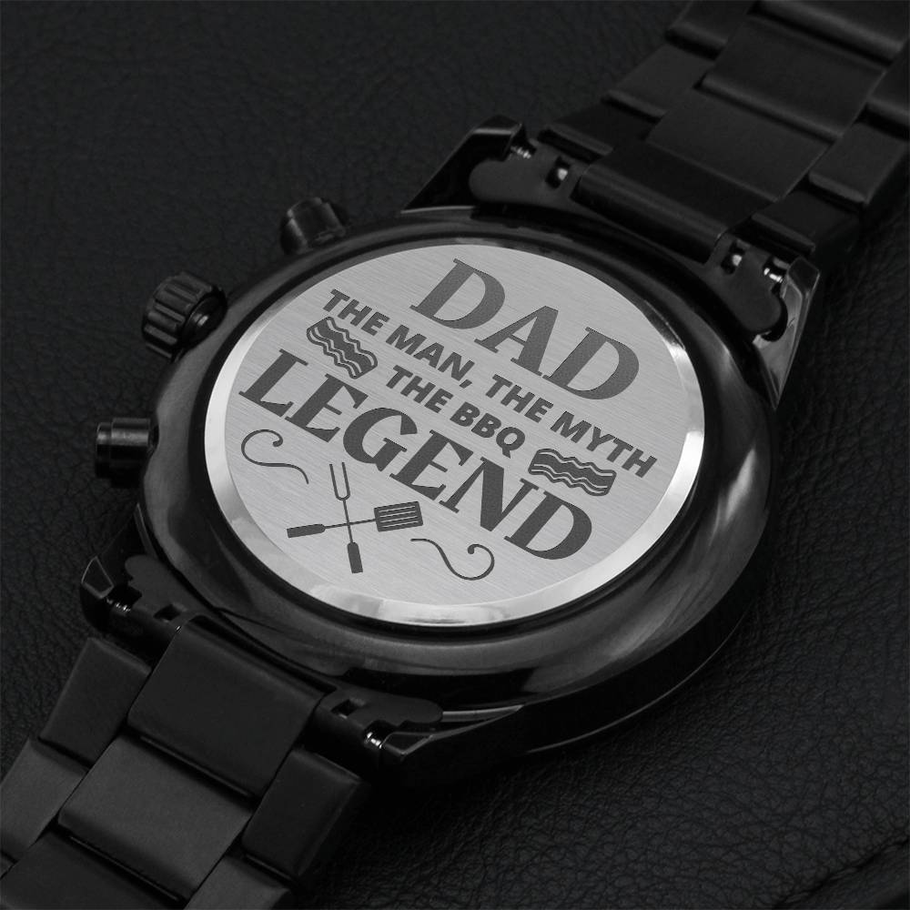 Dad The Man The Myth The Bbq Legend Engraving Chronograph Watch