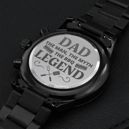 Dad The Man The Myth The Bbq Legend Engraving Chronograph Watch