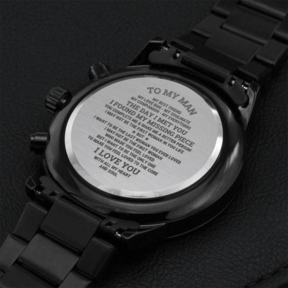 To My Man My Companion My Everything Watch Engraving Chronograph Watch