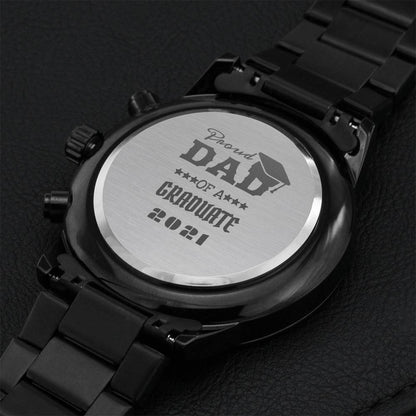 Proud Dad Of A Graduate 2021 Engraving Chronograph Watch