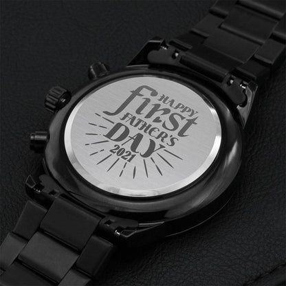 First Fathers Day Gift Engraving Chronograph Watch