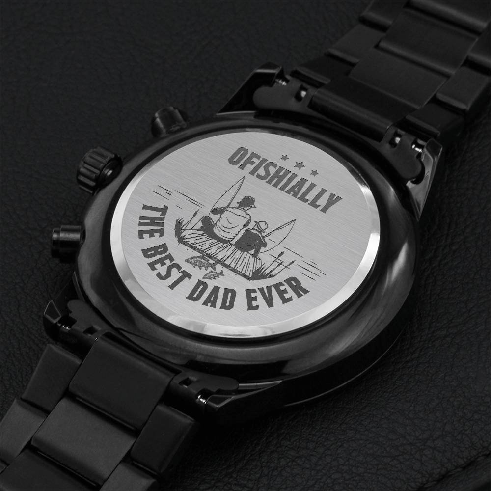 Gift For A Fishing Dad - Luxury Watch Engraving Chronograph Watch