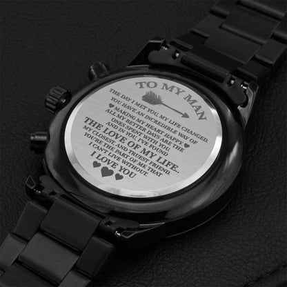 To My Man - Romantic Chronograph Watch - Gy2 Engraving Chronograph Watch