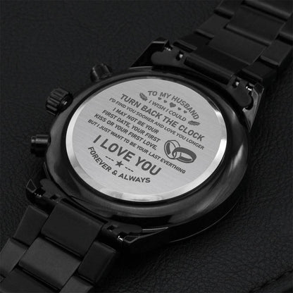 To My Husband - I Love You - Father's Day Gift - Luxury Watch 3 Engraving Chronograph Watch