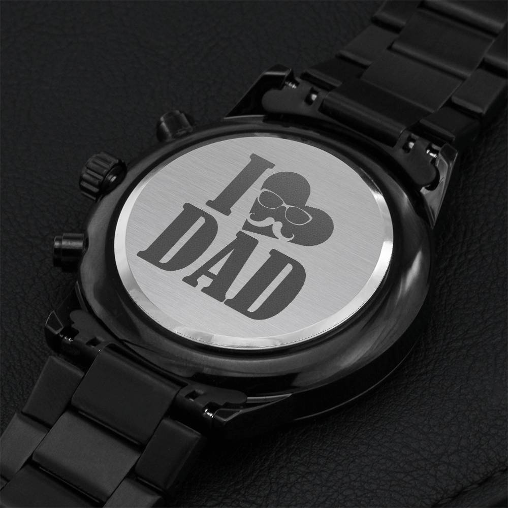 I Love Dad - Happy Father Day Engraving Chronograph Watch