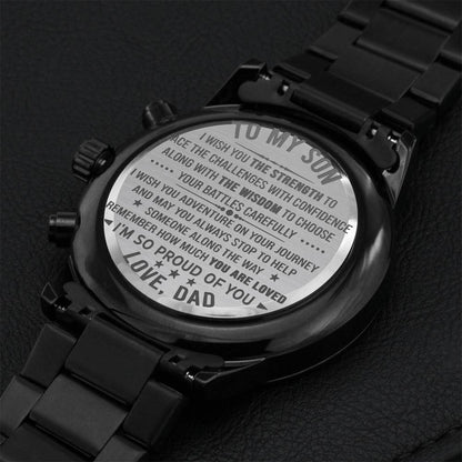 Gift For Son - So Proud - Watch Engraving Chronograph Watch