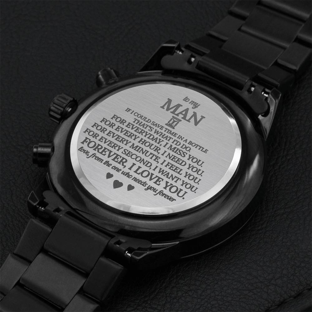 To My Man - Chronograph Watch - Ets18 Engraving Chronograph Watch