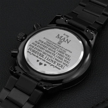 To My Man - Chronograph Watch - Ets18 Engraving Chronograph Watch