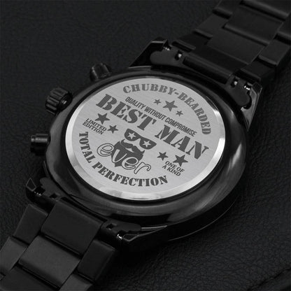 Engraved Chubby-bearded Man Watch Engraving Chronograph Watch