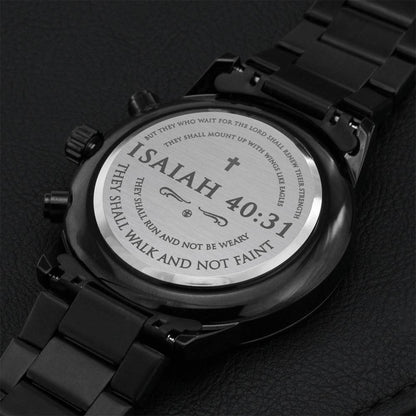 Isaiah 4031 Engraved Watch Engraving Chronograph Watch