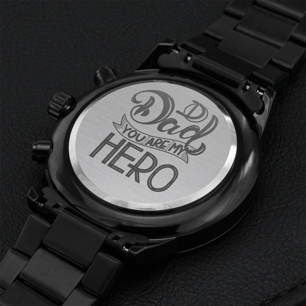 Dad You Are My Hero 2 Engraving Chronograph Watch