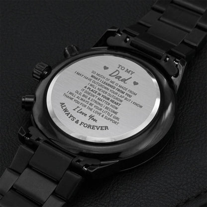 To My Dad It Doesn't Matter How Old Big Strong Watch Engraving Chronograph Watch