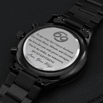 Cancer Husband Stainless Steel Watch Engraving Chronograph Watch