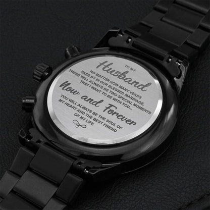 Perfect Gift For Husband Engraving Chronograph Watch