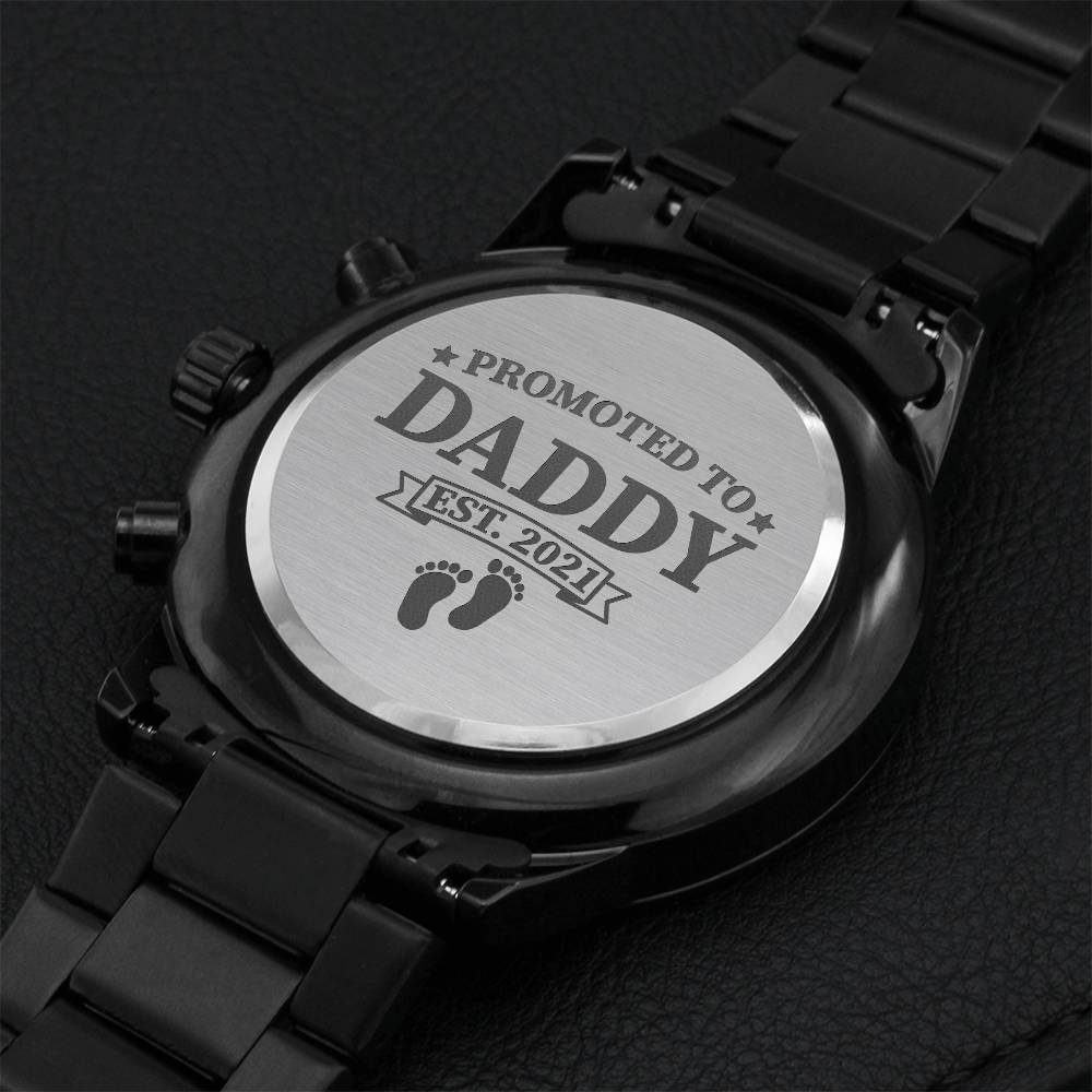 First Time Dad 2021 Customize Watch Engraving Chronograph Watch