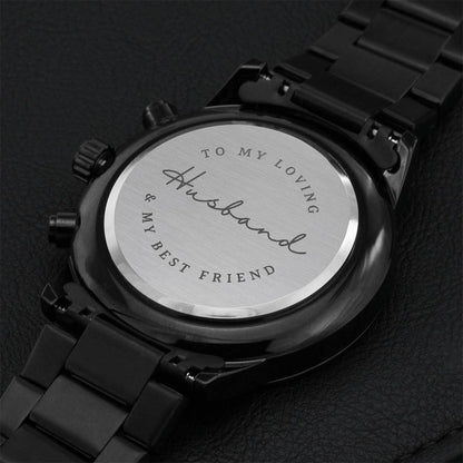 Loving Husband & My Best Friend Engraved Chronograph Watch Engraving Chronograph Watch
