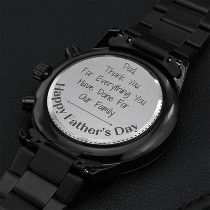 Thank You Dad - Father's Day Watch Engraving Chronograph Watch