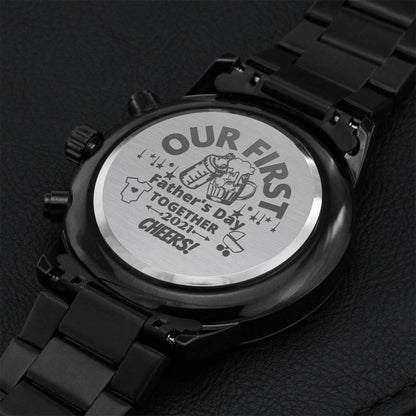 First Time Father's Day Engraved Watch Gift Engraving Chronograph Watch