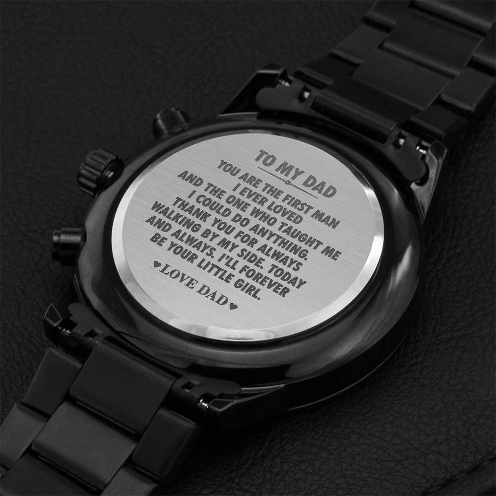 Gift For Dad From Daughter Father - Watch Engraving Chronograph Watch