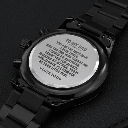 Gift For Dad From Daughter Father - Watch Engraving Chronograph Watch