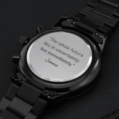 Live Immediately Watch Engraving Chronograph Watch