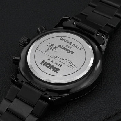 Fast Car Watch Engraving Chronograph Watch