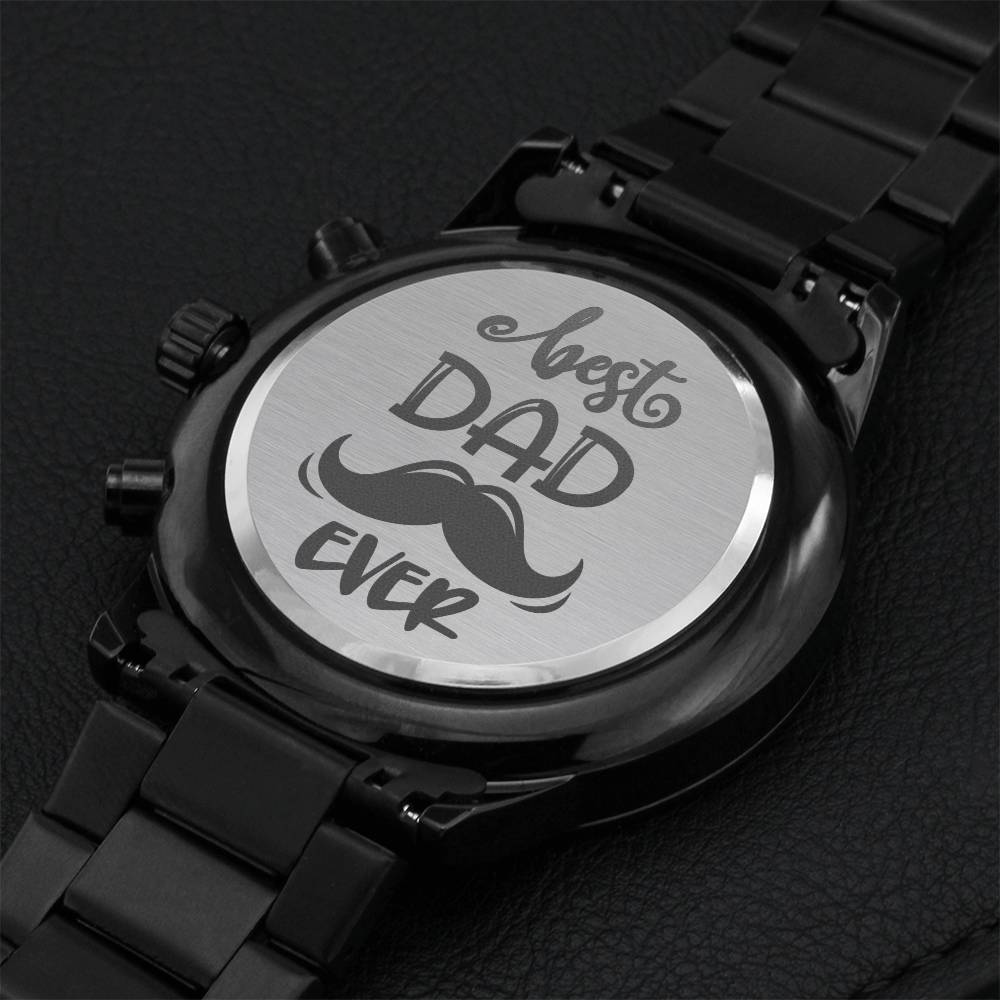 Engraved Watch Gift For Dad Father’s Day Gift For Daddy Birthday Gift For Dad Engraved Watch For Him Father Gift From Daughter And Son Best Dad Ever Engraving Chronograph Watch