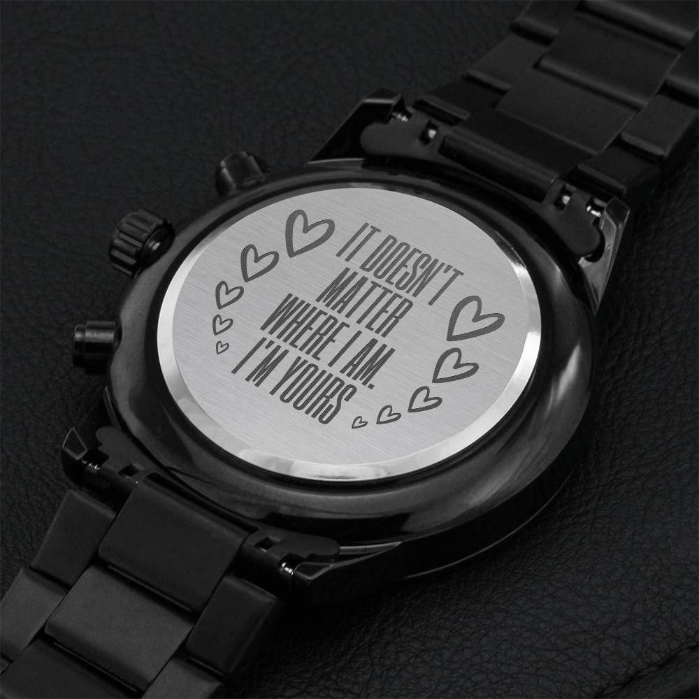 Long Distance Message Engraved Watch Engraving Chronograph Watch