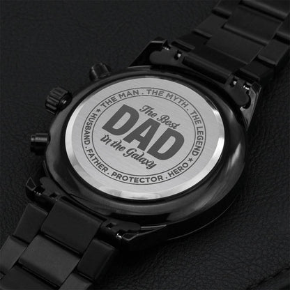 The Best Dad In The Galaxy Engraving Chronograph Watch