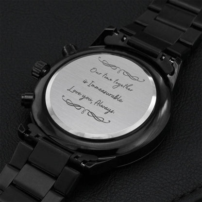 Our Time Watch Engraving Chronograph Watch
