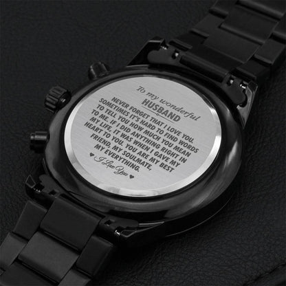 Gifts For Husband Boyfriend From Wife Girlfriend Husband - Watch Engraving Chronograph Watch