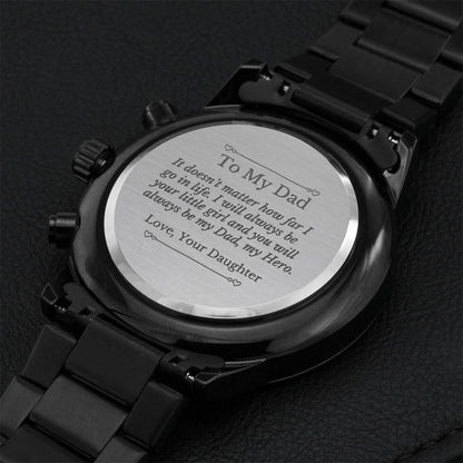 To My Dad - You Are My Dad My Hero - Engraved Watch For Men Engraving Chronograph Watch