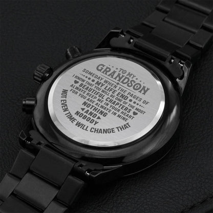 Perfect Gift For Your Grandson?? Engraving Chronograph Watch